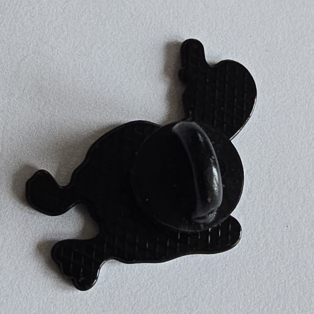 Goose with a knife pin enamel lapel brooch bird duck white black - Picture 3 of 9